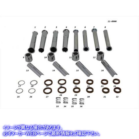11-0900 プッシュロッドカバーキット 取寄せ Vツイン Pushrod Cover Kit (検索用／