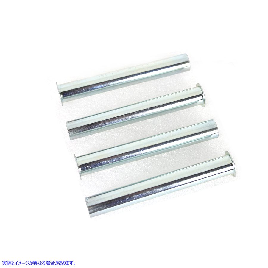11-1072 レプリカインナープッシュロッドカバーチューブセットホワイト亜鉛メッキ 取寄せ Vツイン Replica Inner Pushrod Cover