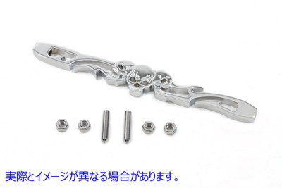 21-0554 クローム シフター ロッド スカル スタイル 取寄せ Vツイン Chrome Shifter Rod Skull Style (検索用／