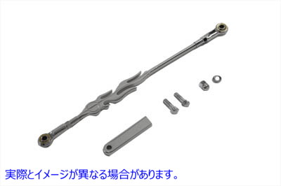 21-0687 クロームフレームスタイルシフターロッドキット 取寄せ Vツイン Chrome Flame Style Shifter Rod Kit (検索用／