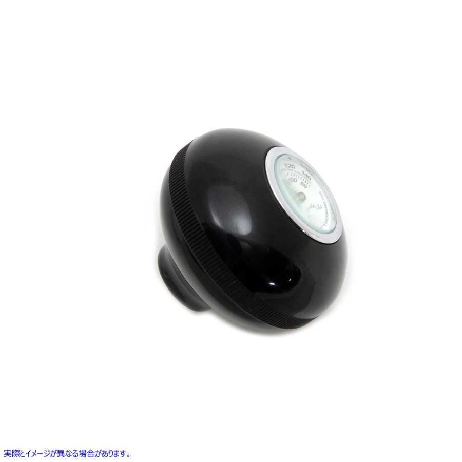 21-0832 温度ゲージ付き大型ブラックシフターノブ 取寄せ Vツイン Large Black Shifter Knob with Temperature Gauge (検索用／