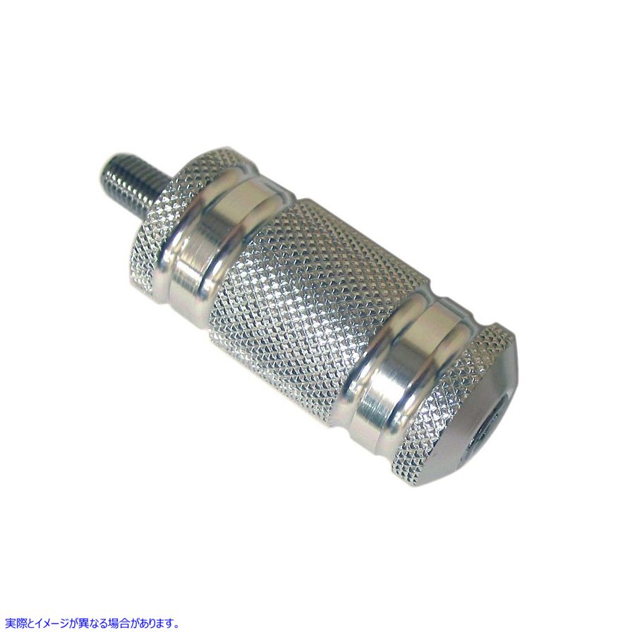 21-2100 シルバー ローレット 4 溝付きシフター ペグ 取寄せ Vツイン Silver Knurled Four Grooved Shifter Peg (検索用／