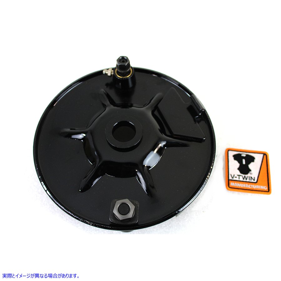 22-0041 リアメカニカルブレーキバッキングプレートキットブラック 取寄せ Vツイン Rear Mechanical Brake Backing Plate Kit Bl