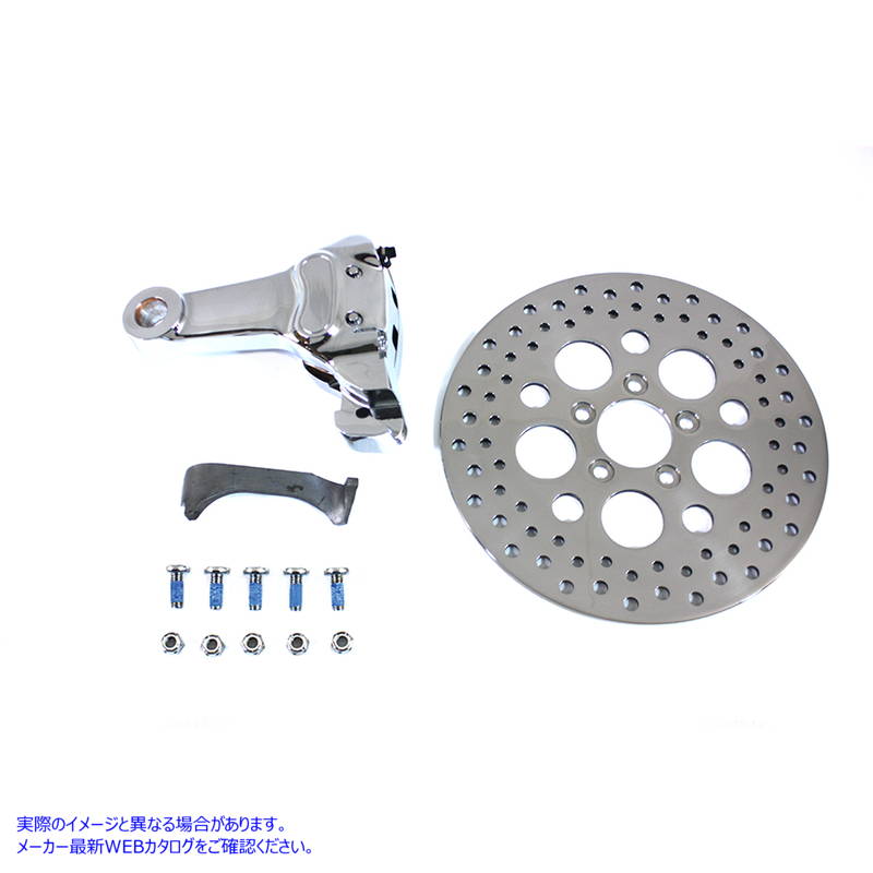 22-0381 クローム リア 4 ピストン キャリパーと 11-1/2 インチ ディスク キット 取寄せ Vツイン Chrome Rear 4 Piston Caliper
