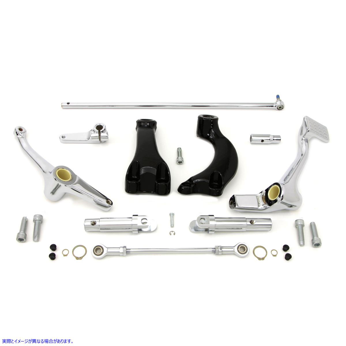 22-0456 クロームフォワードコントロールキット（ペグ付き） 取寄せ Vツイン Chrome Forward Control Kit with Pegs (検索用／50