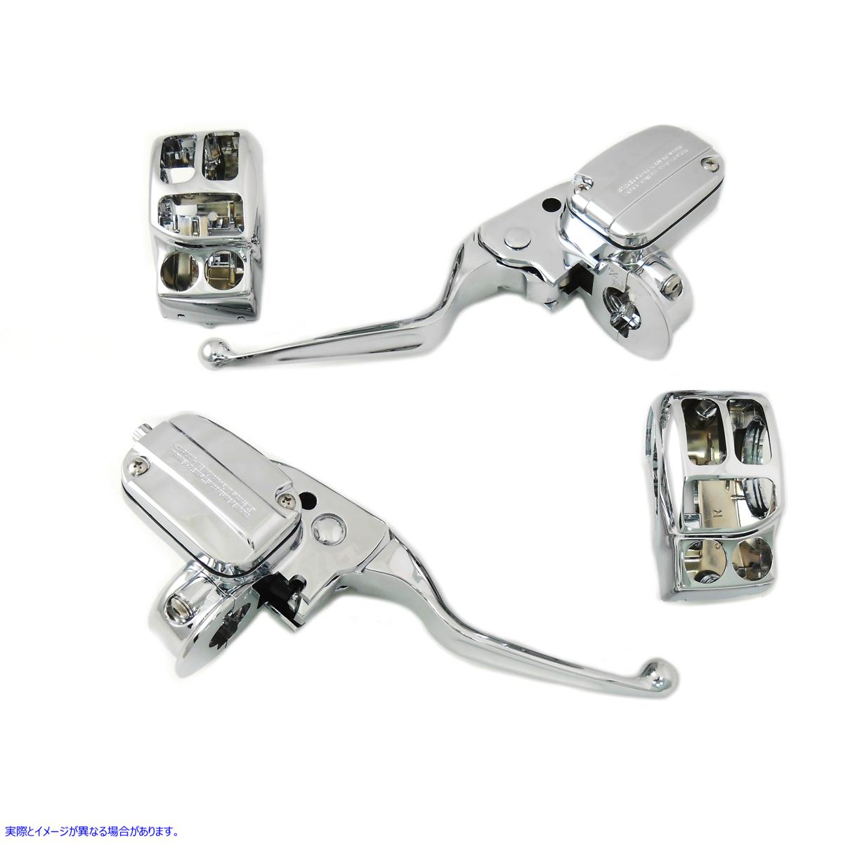 22-0583 油圧クラッチ付きクロームハンドルバーコントロールキット 取寄せ Vツイン Chrome Handlebar Control Kit with Hydrauli