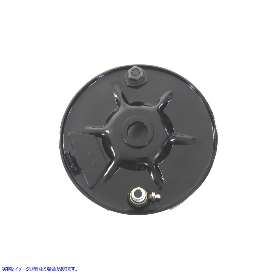 22-0746 リアメカニカルブレーキバッキングプレートキットブラック 取寄せ Vツイン Rear Mechanical Brake Backing Plate Kit Bl