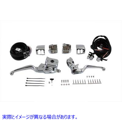 22-0817 スムーズ コンター ハンドルバー コントロール キット クローム 取寄せ Vツイン Smooth Contour Handlebar Control Kit