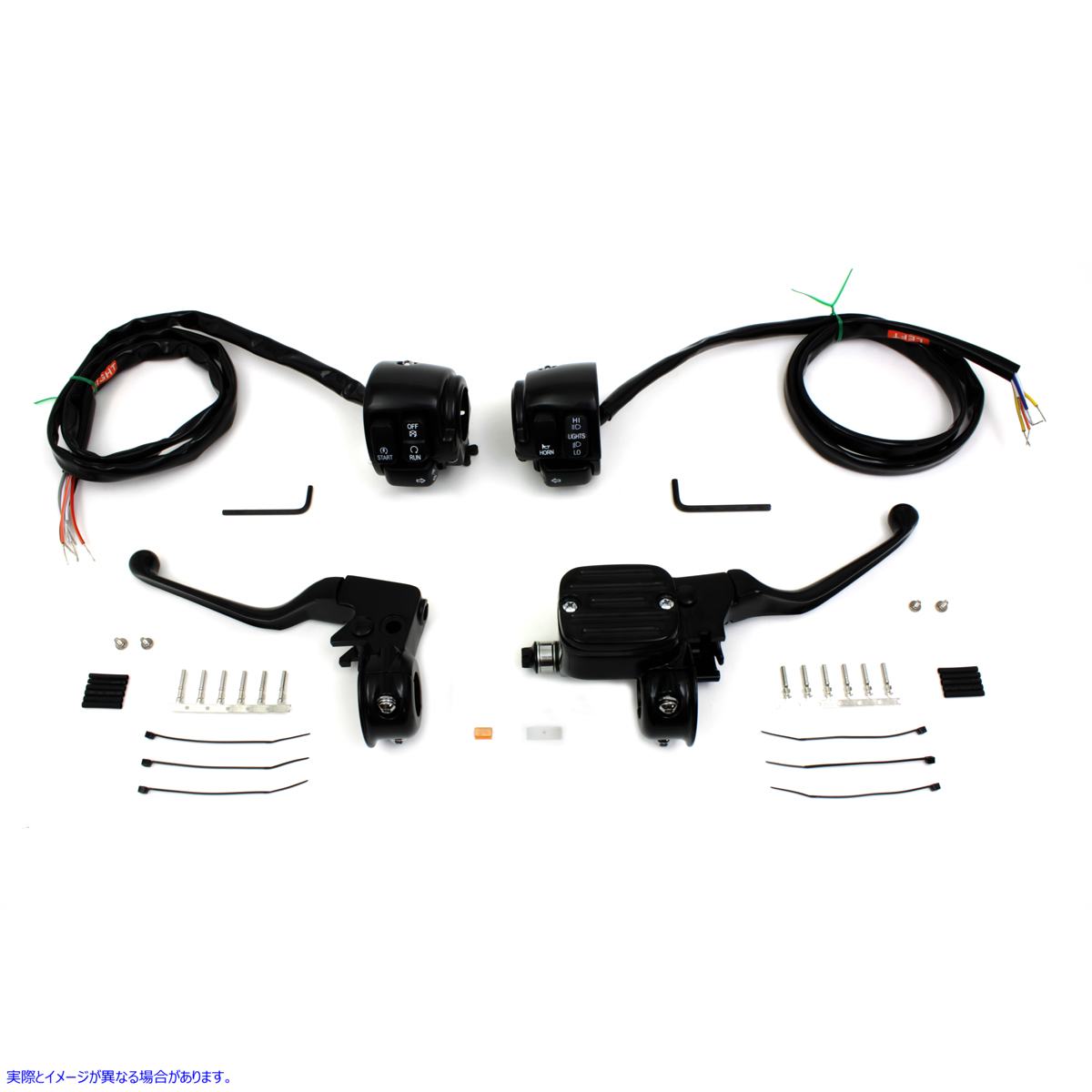 22-1162 ハンドルバー コントロール キット ブラック 取寄せ Vツイン Handlebar Control Kit Black (検索用／