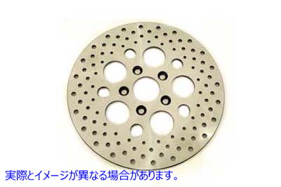 23-0333 11-1/2 インチ ドリルド リア ブレーキ ディスク 取寄せ Vツイン 11-1/2 inch Drilled Rear Brake Disc (検索用／41791-