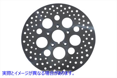 23-0334 11-1/2 インチ ドリルド フロント ブレーキ ディスク 取寄せ Vツイン 11-1/2 inch Drilled Front Brake Disc (検索用／4