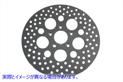 23-0343 11-1/2 インチ ドリルド フロント ブレーキ ディスク 取寄せ Vツイン 11-1/2 inch Drilled Front Brake Disc (検索用／4