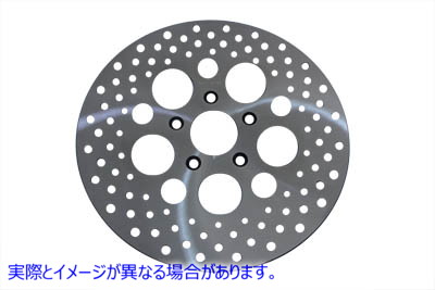 23-0368 11-1/2 インチ ドリルド フロント ブレーキ ディスク 取寄せ Vツイン 11-1/2 inch Drilled Front Brake Disc (検索用／4