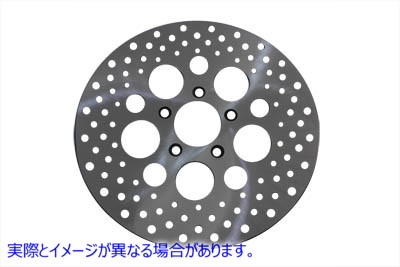 23-0379 11-1/2 インチ ドリルド フロント ブレーキ ディスク 取寄せ Vツイン 11-1/2 inch Drilled Front Brake Disc (検索用／4