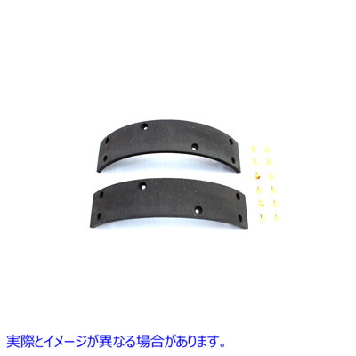 23-0506 リベット付きフロントブレーキシューライニング 取寄せ Vツイン Front Brake Shoe Linings with Rivets (検索用／41848-