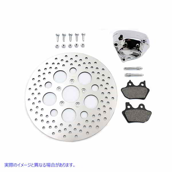 23-0561 クロームフロント4ピストン左側キャリパーとディスクキット 取寄せ Vツイン 11.5 inch Chrome Front Caliper Kit (検索
