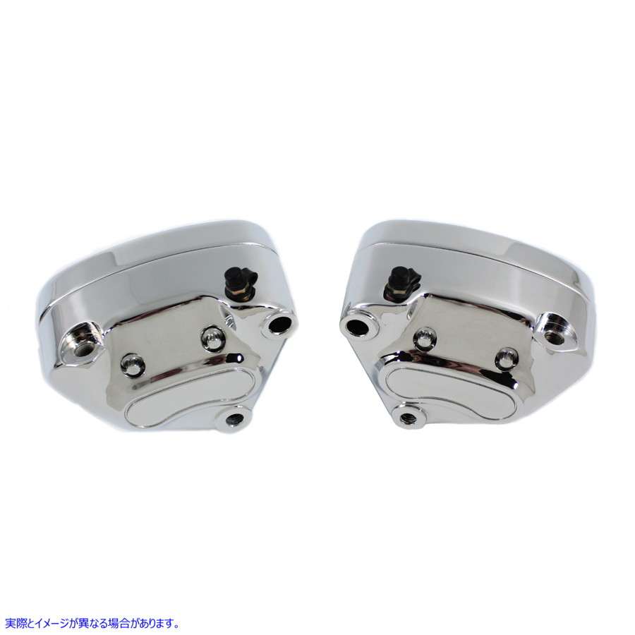 23-0581 クロームフロント4ピストンキャリパーセット 取寄せ Vツイン Chrome Front 4 Piston Caliper Set (検索用／