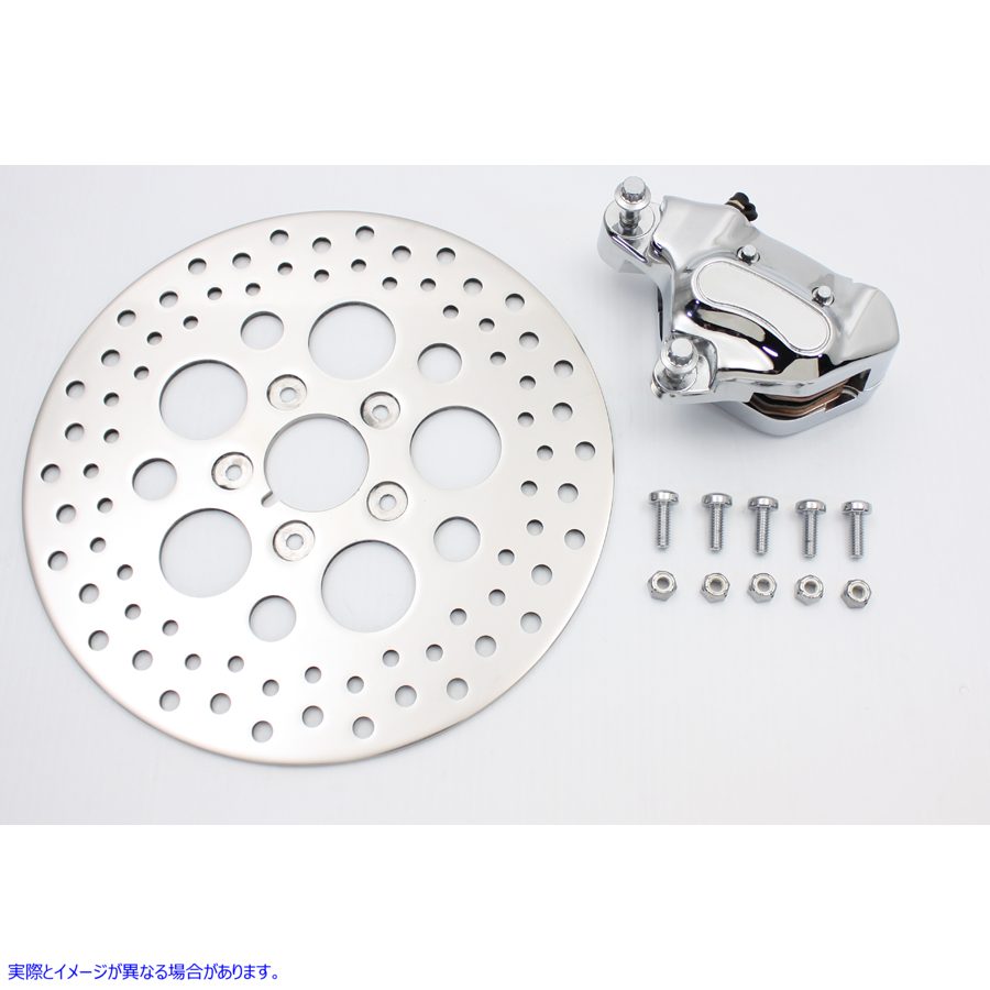 23-0649 フロント 4 ピストン ブレーキ キャリパーと 11-1/2 インチ ディスク キット 取寄せ Vツイン Front 4 Piston Brake Cali