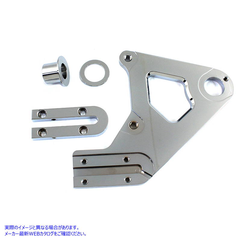 23-0792 クローム左側リアブレーキキャリパーブラケット 取寄せ Vツイン Chrome Left Side Rear Brake Caliper Bracket (検索用