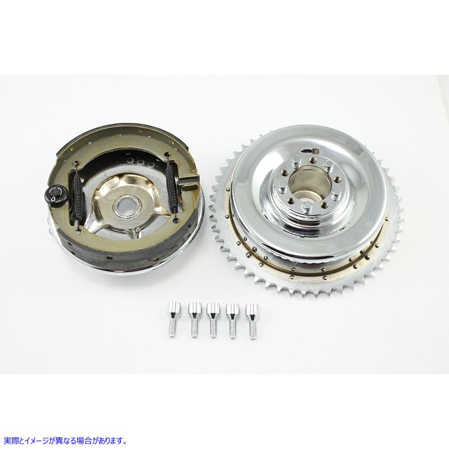 23-0877 リアメカニカルブレーキドラムキットクローム 取寄せ Vツイン Rear Mechanical Brake Drum Kit Chrome (検索用／