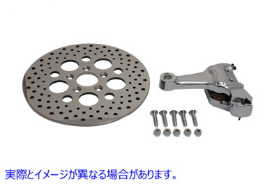 23-1093 クローム リア 4 ピストン キャリパーと 11-1/2 インチ ディスク キット 取寄せ Vツイン Chrome Rear 4 Piston Caliper
