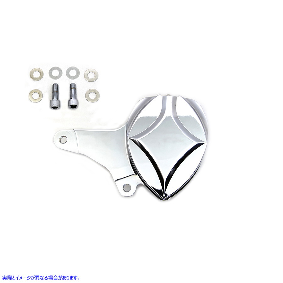 23-1105 クロームビレットフロント2ピストンキャリパー（ブラケット付き） 取寄せ Vツイン Chrome Billet Front 2 Piston Calipe