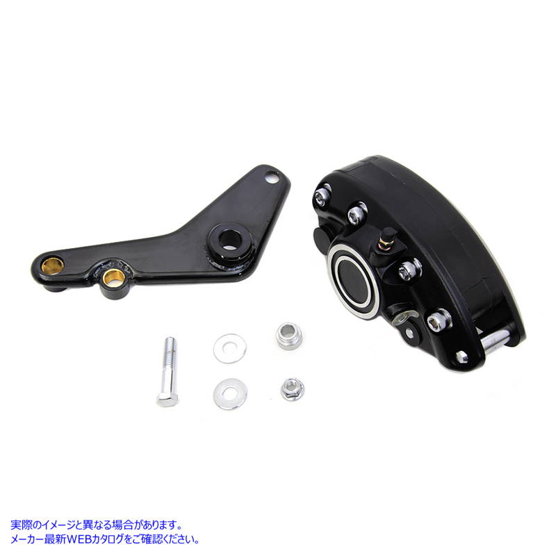 23-1431 リア ブラック 1 ピストン バナナ キャリパー キット (ブラケット付き) 取寄せ Vツイン Rear Black 1 Piston Banana Cal