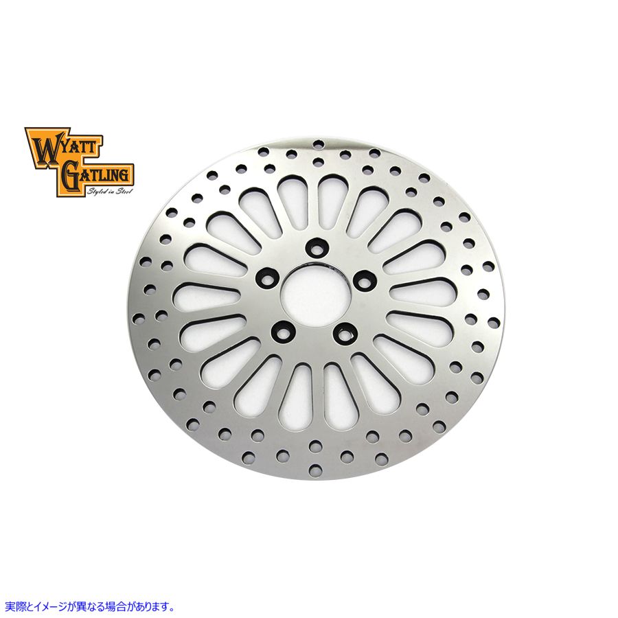 23-1530 11.8 インチ ワイアット ガトリング リア ブレーキ ディスク 18 スポーク スタイル 取寄せ Vツイン 11.8 inch Wyatt Gat