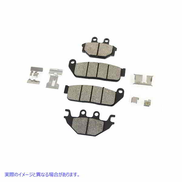 23-1573 Duro セミメタリック フロントおよびリア ブレーキパッド セット 取寄せ Vツイン Duro Semi-Metallic Front and Rear Br