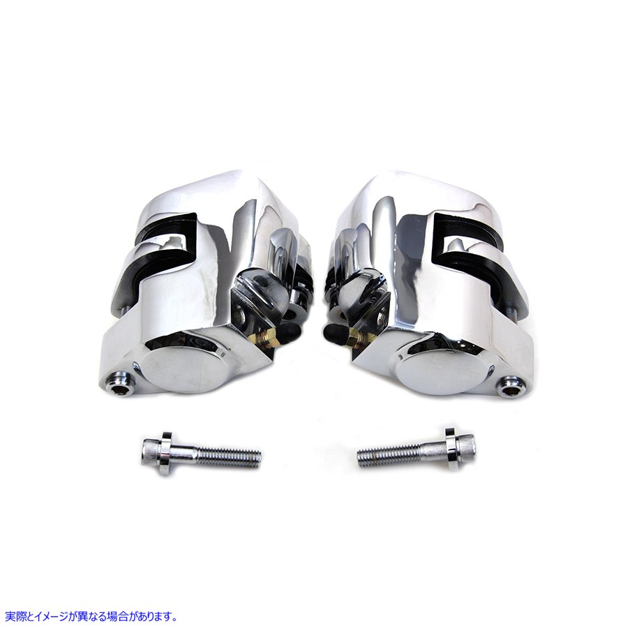 23-2226 クローム フロント 1 ピストン キャリパー セット ブレーキパッド付き 取寄せ Vツイン Chrome Front 1 Piston Caliper S