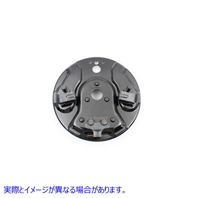 23-3027 リア油圧ブレーキ バッキング プレート ブラック 取寄せ Vツイン Rear Hydraulic Brake Backing Plate Black (検索用／4