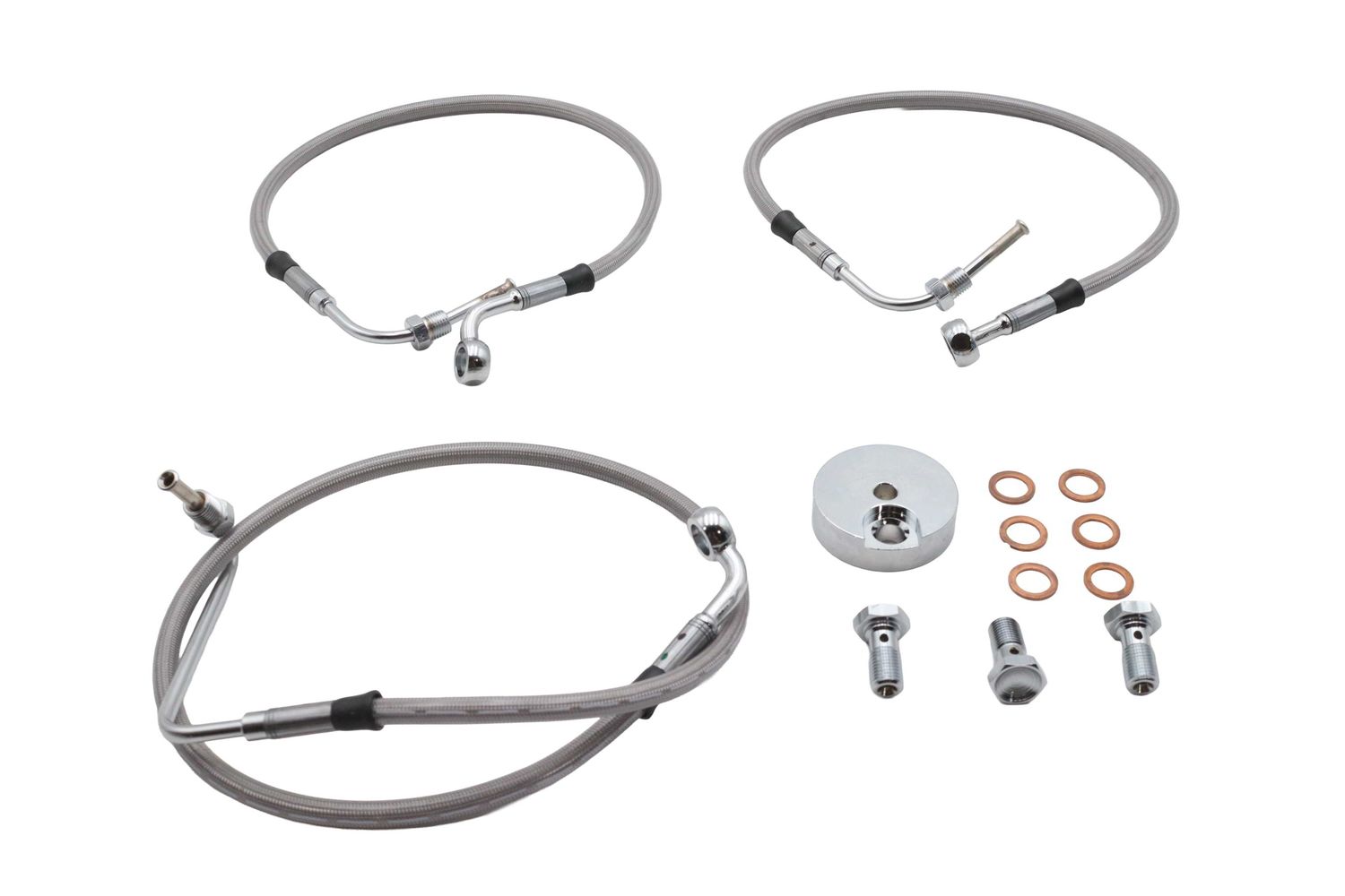 23-4165 取寄せ Vツイン Stainless Steel Front Brake Hose Kit (検索用／)