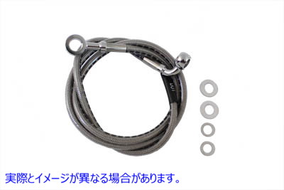 23-8722 ステンレスフロントブレーキホース 44インチ 取寄せ Vツイン Stainless Steel Front Brake Hose 44 inch (検索用／45121