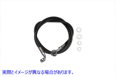 23-8746 ステンレス製フロントブレーキホース 45-7/8インチ 取寄せ Vツイン Stainless Steel Front Brake Hose 45-7/8 inch (検