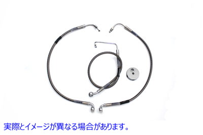 23-8749 【廃番】 ステンレススチール製フロントブレーキホース 24 インチおよび 19-1/2 インチ 取寄せ Vツイン Stainless Steel