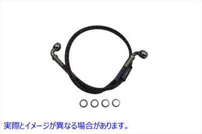 23-8847 ステンレススチール 24-3/8 インチ リアブレーキホース 取寄せ Vツイン Stainless Steel 24-3/8 inch Rear Brake Hose (