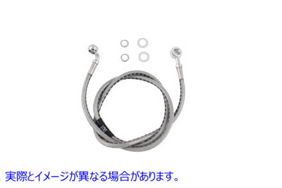 23-8983 ステンレスフロントブレーキホース 43インチ 取寄せ Vツイン Stainless Steel Front Brake Hose 43 inch (検索用／ Edel