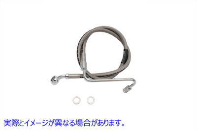 23-8986 ステンレスアッパーブレーキホース 29インチ 取寄せ Vツイン Stainless Steel Upper Brake Hose 29 inch (検索用／ Edel