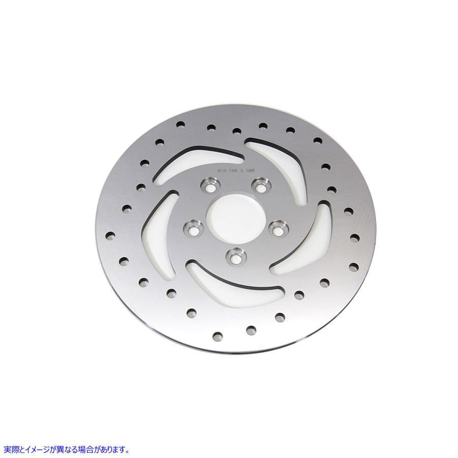 23-9000 10-1/2 インチ ドリルド リア ブレーキ ディスク 取寄せ Vツイン 10-1/2 inch Drilled Rear Brake Disc (検索用／41833-