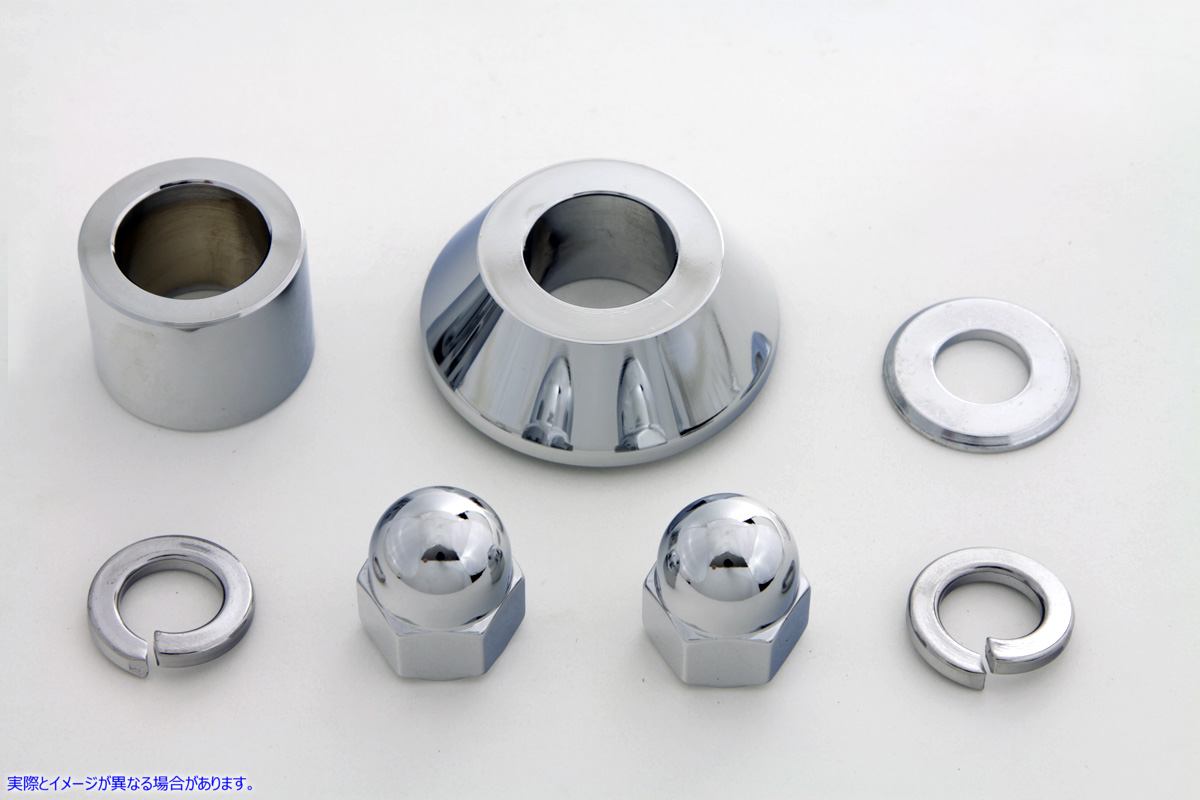 2389-7 フロント アクスル スペーサー キット スムース スタイル クローム 取寄せ Vツイン Front Axle Spacer Kit Smooth Style