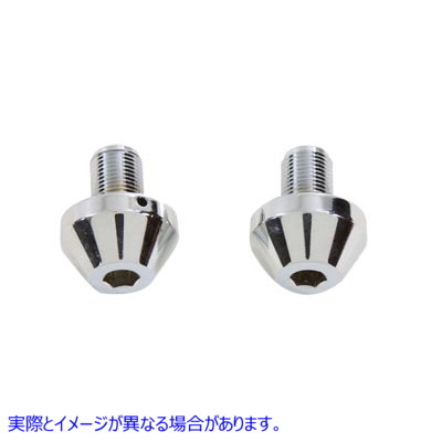 24-0154 クローム 41mm テーパートップ ソケット フォーク キャップ Chrome 41mm Taper Top Socket Fork Caps 取寄せ Vツイン (