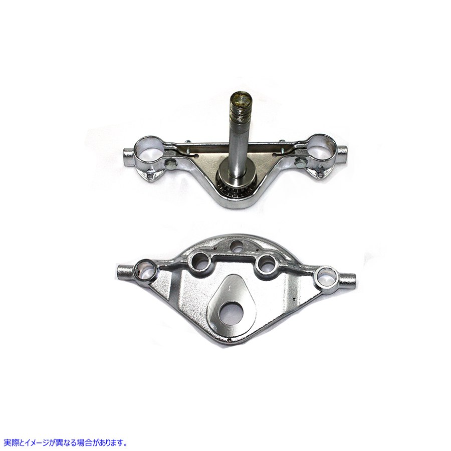 24-0212 レプリカ鍛造スチールクロームトリプルツリーセット 取寄せ Vツイン Replica Forged Steel Chrome Triple Tree Set (検