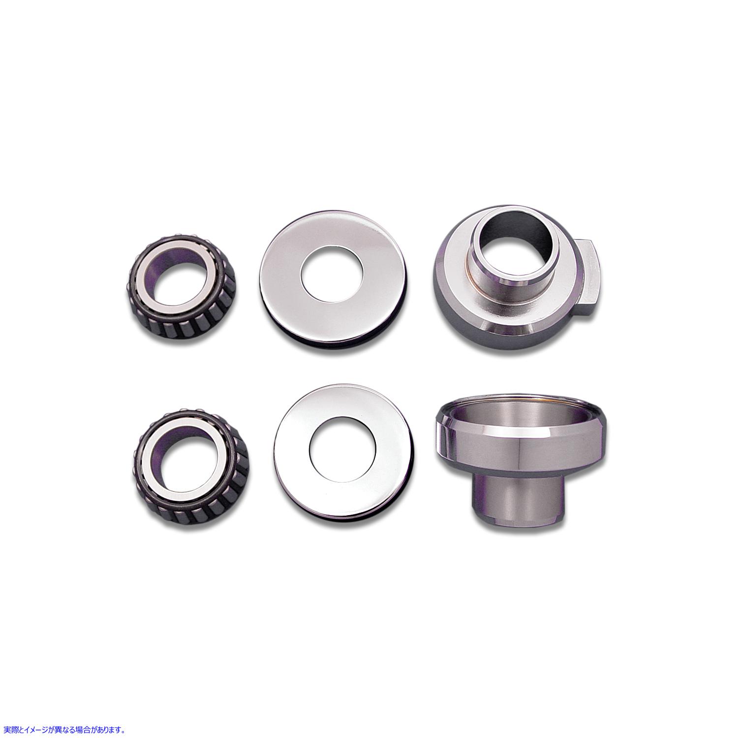 24-0231 ストップ付きクロームフォークネックカップキット 取寄せ Vツイン Chrome Fork Neck Cup Kit with Stops (検索用／