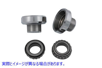 24-0253 フォークネックカップとベアリングキットクローム 取寄せ Vツイン Fork Neck Cup and Bearing Kit Chrome (検索用／
