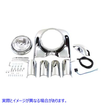 24-0286 7インチヘッドランプカウルキット クローム 取寄せ Vツイン 7 inch Headlamp Cowl Kit Chrome (検索用／