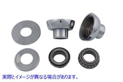 24-0322 クロムスムージースタイルフォークネックカップキット 取寄せ Vツイン Chrome Smoothie Style Fork Neck Cup Kit (検索
