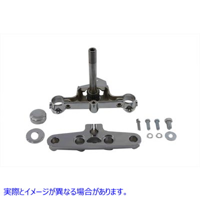 24-0348 レプリカ鍛造スチール トリプル ツリー セット クローム 取寄せ Vツイン Replica Forged Steel Triple Tree Set Chrome