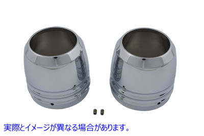24-0499 49mm フォーク ブーツ カバー クローム 取寄せ Vツイン 49mm Fork Boot Cover Chrome (検索用／46889-06