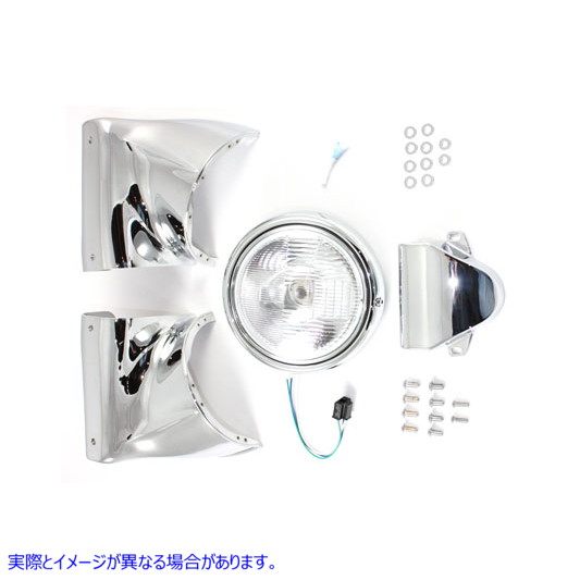 24-0500 7インチヘッドランプカウルキット クローム 取寄せ Vツイン 7 inch Headlamp Cowl Kit Chrome (検索用／