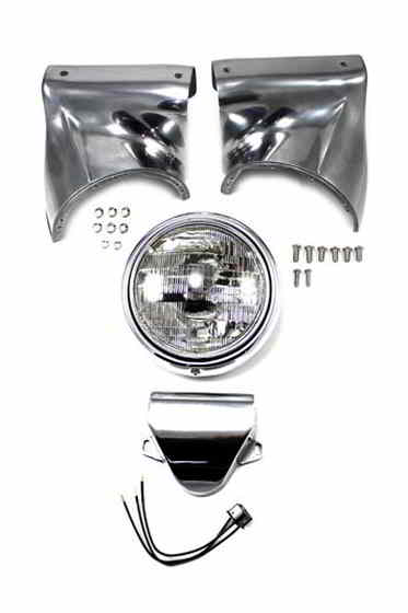 24-0501 7インチヘッドランプカウルキットポリッシュ 7 inch Headlamp Cowl Kit Polished 取寄せ Vツイン (検索用／